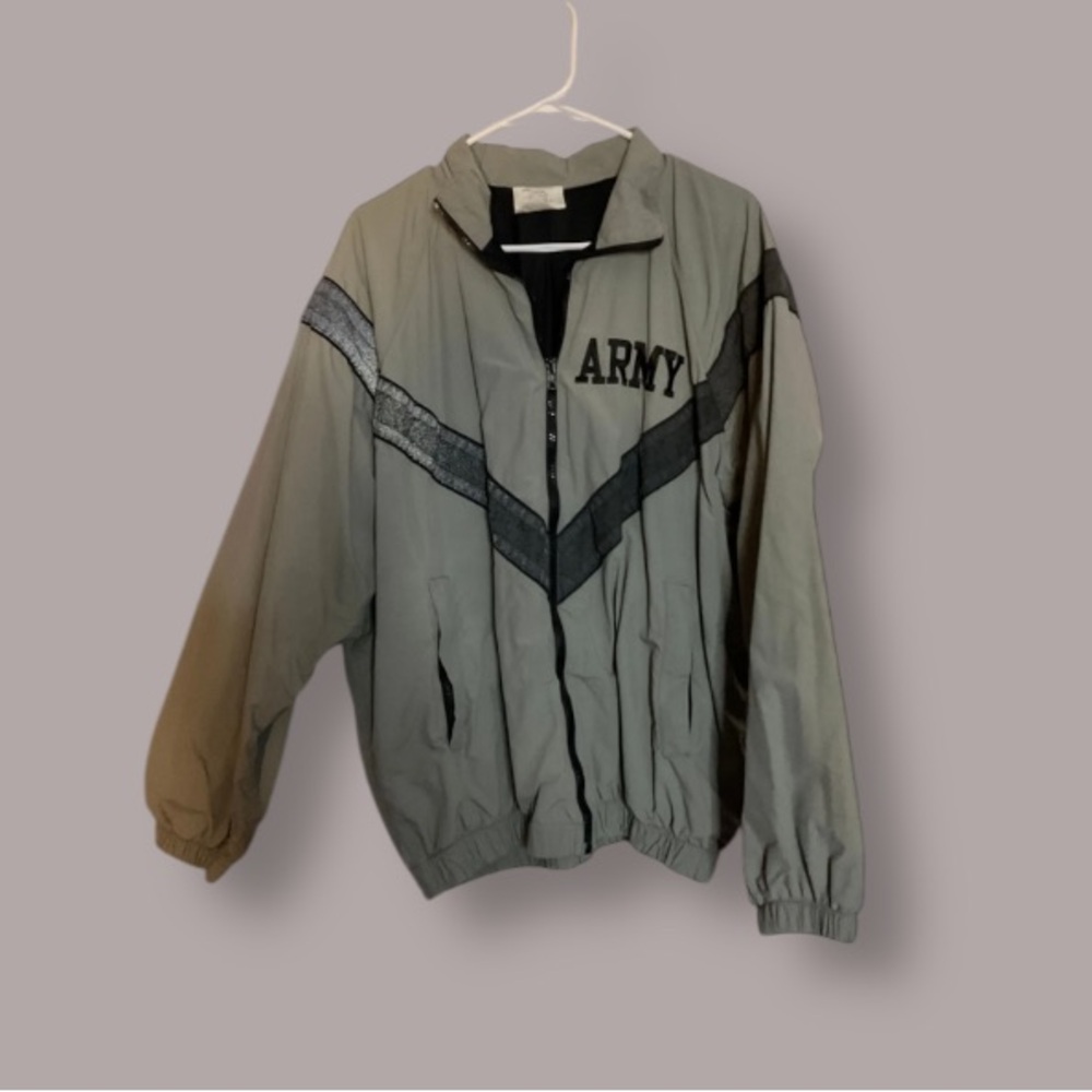 Gray and Black Army Jacket